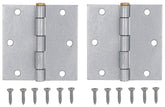 ProSource 20338MGS-PS Square Corner Door Hinge, Steel, Mechanical Galvanized, Loose Pin, 180 deg Range of Motion